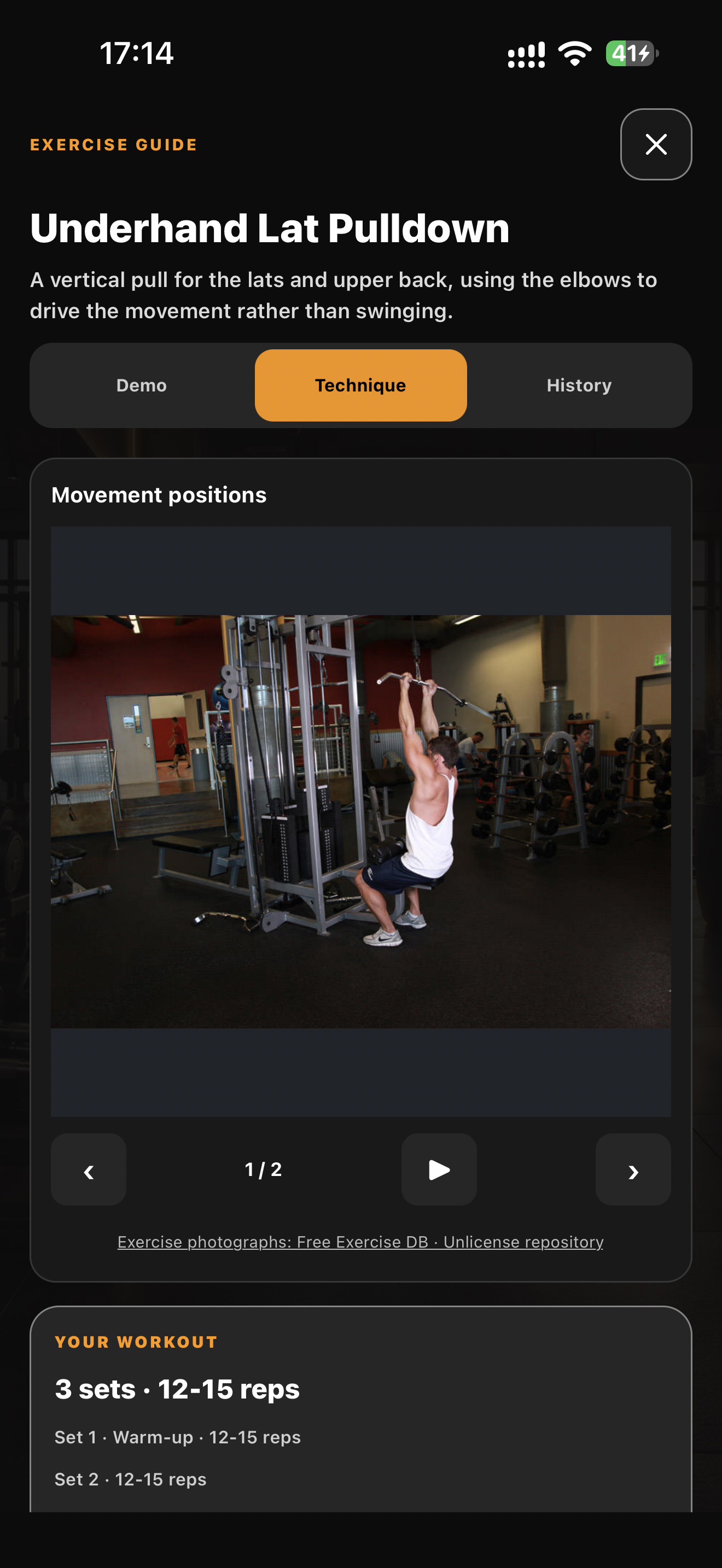 MW Fitness October exercise guide for the underhand lat pulldown
