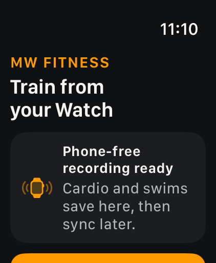 MW Fitness Apple Watch app